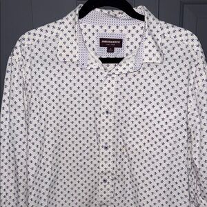 Johnston & Murphy White and Blue Patterned Shirt